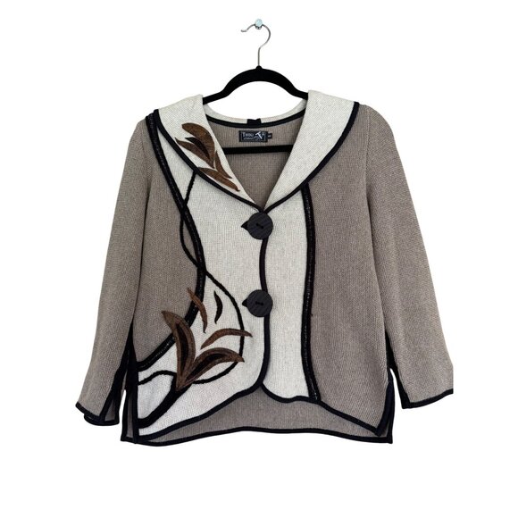 Vintage Tivoli Of Ireland Knit Jacket Embroidered Details Button Front - Picture 2 of 14